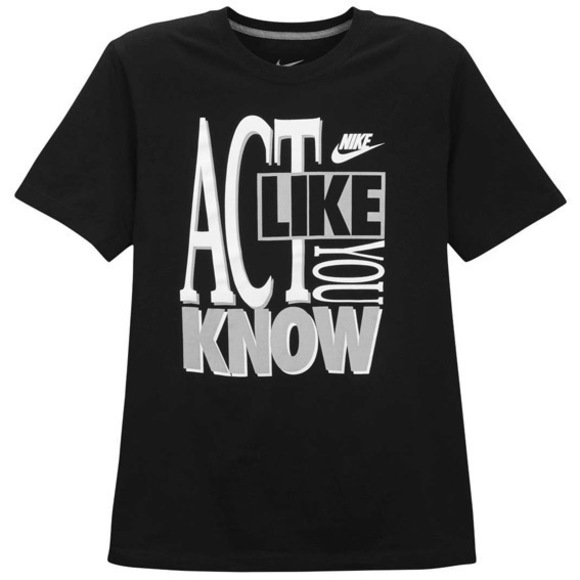 Nike Other - Nike Mens Act Like You Know It Print T-Shirt Size M Color Black/Grey/White